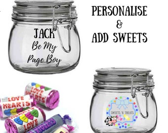 Will you be my page boy gift, page boy thank you gift, thank you for being page boy, thank you page boy, sweets in a jar, sweets gift,