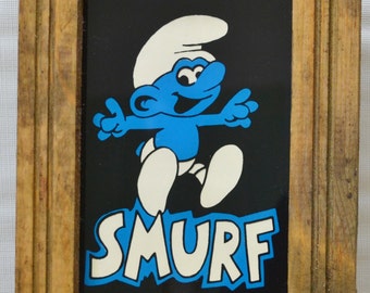 Vintage Smurf Picture - Mirror Art