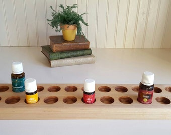 Maple Essential Oil Rack 22 Bottle TWO STEP 5ml or 15ml Riser Display Organizer 100% VOC Free Tung Oil