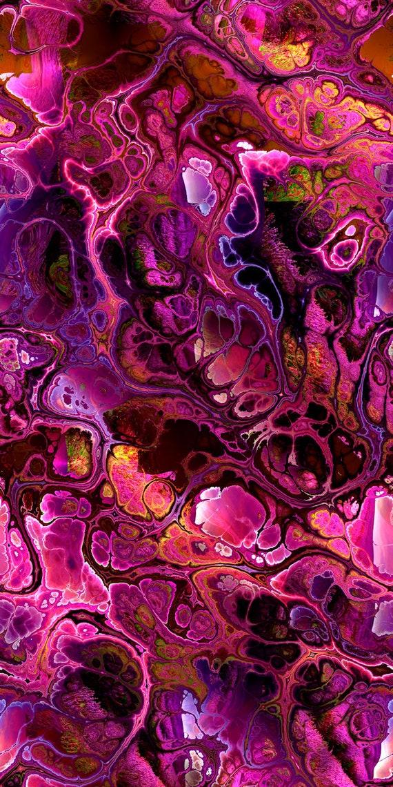 Artist Made Purple Pink Orange Cotton Upholstrey Canvas Fabric Panel Fiber Art