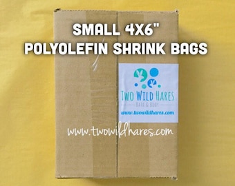 500-SM 4x6" POLYOLEFIN Shrink Bags, (Smell Through Plastic), 75 g, BEST Wrap Available for Soap, Bath Bombs Etc