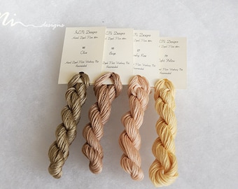 Hand dyed cotton thread / floss (6 strands) 4 colours exclusive pastel collection for cross stitch / embroidery
