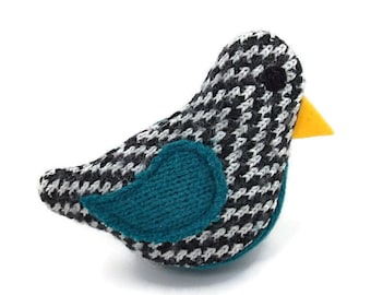 Birds of a Sweater Catnip Cat Toy - Black, White, and Teal