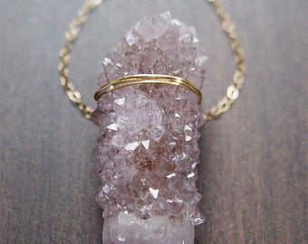 Lavender Spirit Quartz Druzy Necklace