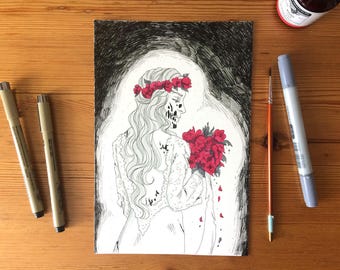 Till death do Us part-original illustration-Inktober 2017, Day 30