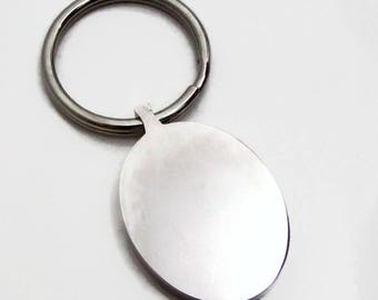 Stainless Steel Keychain Blank, Oval Stamping Blank, Oval Keychain, Metal Keychain Blank, 32x25mm, Hand Stamping Blank, Engraving Blank