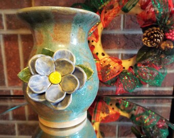 Handmade Ceramic Vase with Flower