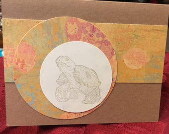 Turtle birthday card | Etsy