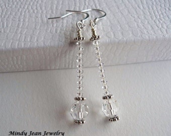 Long Crystal Dangle Earrings, Wedding Earrings, Long Dangle Earrings - CRYSTAL GLAM