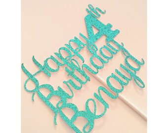 ANY AGE & NAME Custom Happy Birthday Cake topper, 1st Birthday cake, name cake topper, Happy 1st birthday, Happy 30th Birthday 1 cake topper