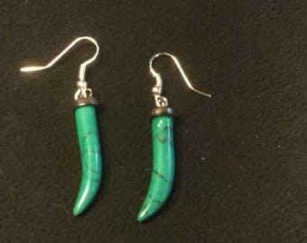 Green Agate Earrings with Sterling Silver