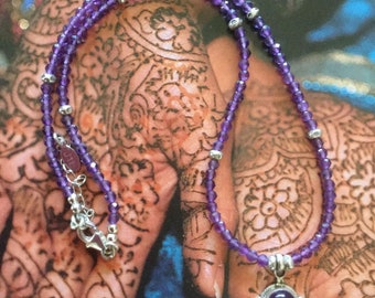 Amethyst necklace featuring amethyst pendant
