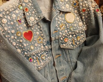 OOAK Embellished Jean Jacket
