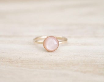 Blush moonstone shimmer stacking ring, blush ring, blush stone, blush gemstone, blush moonstone, moonstone ring, blush rings, boho jewelry