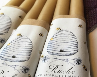 Hand dipped beeswax taper candles