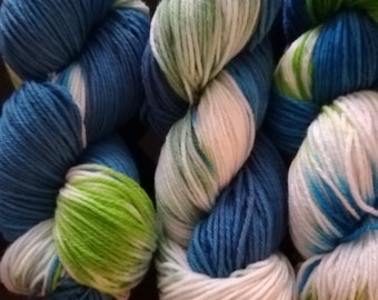 Hand dyed yarn, DK super-wash merino/nylon wool - The North Cape