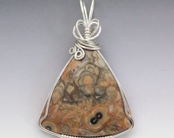 Flowering Tube Onyx Sterling Silver Wire Wrapped Pendant - Ready to Ship!
