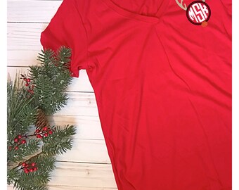 Reindeer Christmas Monogram Shirt