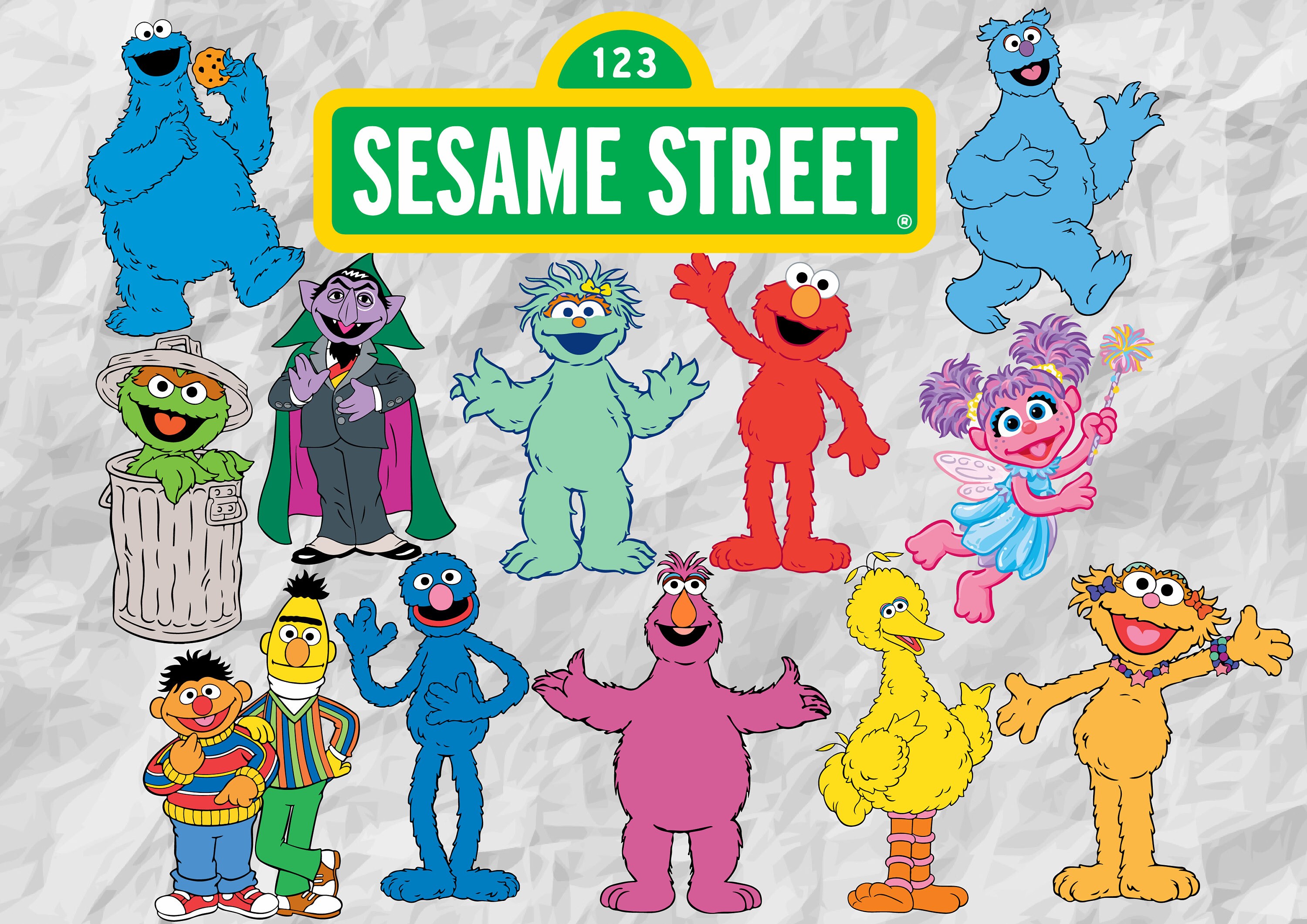 13 sesame street cliparts cut files printable decoration
