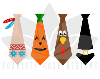 Thanksgiving Tie Set SVG cut file for silhouette cameo and cricut