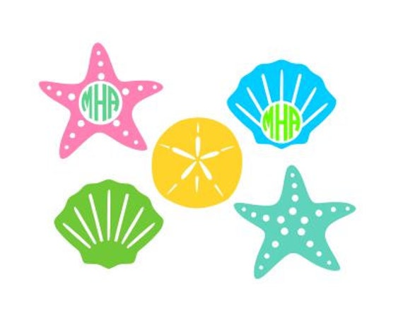 Download Seashell Starfish and Sand Dollar SVG Studio3 DXF AIps