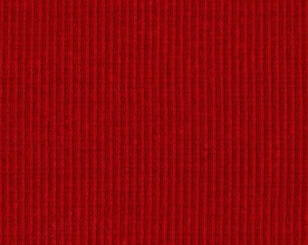 SCARLET RED 2x1 RIBBING, Cotton Lycra blend, Fat Eighth, 9 x 21 inches