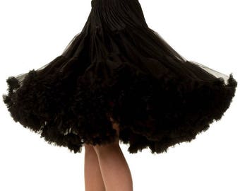 Elizabeth Stone 1950's Rockabilly Black Crinoline Underskirt Petticoat 23 or 26 Inch Length 2 Layers