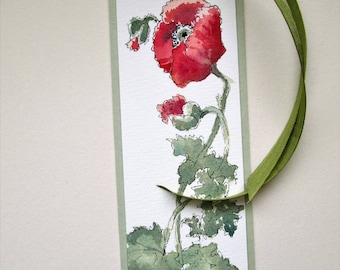 Printable Bookmarks Red Poppies Poppy Bookmark Original