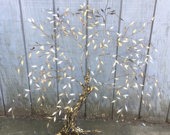 Vintage Brutalist Tree Hanging Wall Sculpture