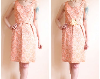 1960s Dress // Spring Highland Brocade Dress // vintage 60s dress