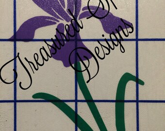 Iris decal, flower decal