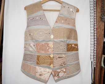 Beige waistcoat, emroidered waistcoat, bohemian waistcoat, festival waistcoat, hungarian folk waistcoat, hippie waistcoat, boho waistcoat