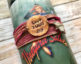 Have Fun! Aviatrix silk ribbon wrap bracelet