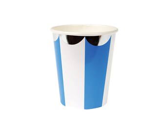 Blue Striped Paper Cups, Party Supplies, Tableware, Meri Meri