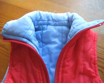 Vintage Bloomingdales REVERSIBLE Infant Ski Vest Red Blue size 6 months 9 months