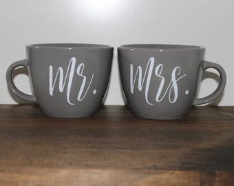 Mr. and Mrs. Coffee Mugs, wedding gifts