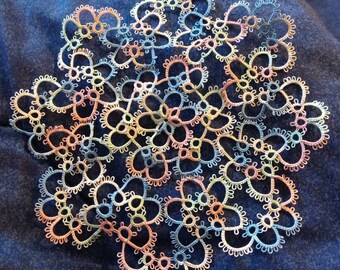 Tatted ACCENT DOILY Handmade Tatting, Tatted Doilie, Frivolite Doily, 7" diameter