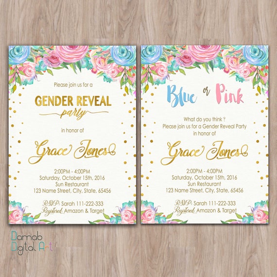 Printable Gender Reveal Party Invitations 6