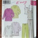 Pant, Top and Pullover Sewing Pattern/ Easy New Look 6128/ Size 10-12, 14-16, 18-20, 22-24, 26-28/yoga, spa, exercise, casual, lounge/ Uncut