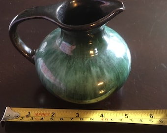 BMP Blue Mountain Pottery Blavk and Drip Glaze Pitcher