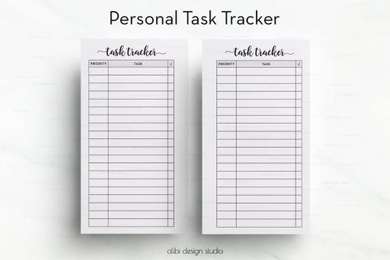 task tracker personal planner task log task printable personal task tracker