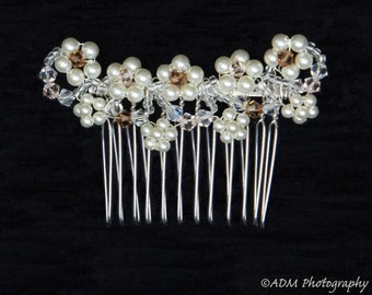 Lace inspired flower hair comb