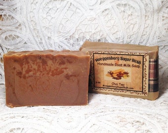 Goat Milk soap, Chai Tea, handmade soap, Moeggenborg Sugar Bush, teacher gift, mother's day gift, cold processed soap