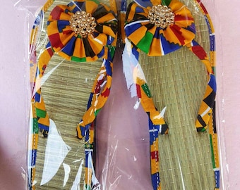 African fabric women's prints slippers