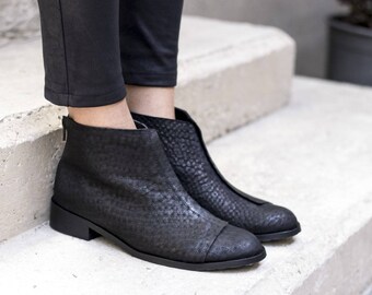 SALE, Black Booties, Leather Boots, Black Ankle Boots, Handmade Boots, Leather Booties, Ankle Booties, Riding Boots, Morganne