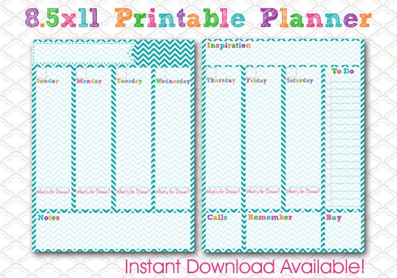 printable weekly planner calendar