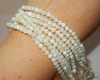 Mother of Pearl Beads 4mm - 16" strand