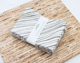 Large Cloth Napkins - Set of 4 - (N3414) - Gray Diagonal Modern Reusable Fabric Napkins