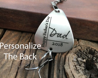 Personalized Happy Fathers Day Fishing Lure Personalized Date Fishing Lure Dad Fishing Unique Gift Father My First Reel Love Personalized