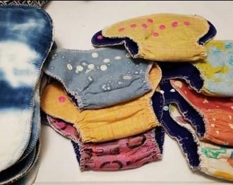 custom hybrid fitted hand-dyed cloth diaper